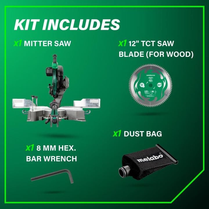 Metabo HPT 12 Inch Dual Bevel Sliding Miter Saw, large image number 4