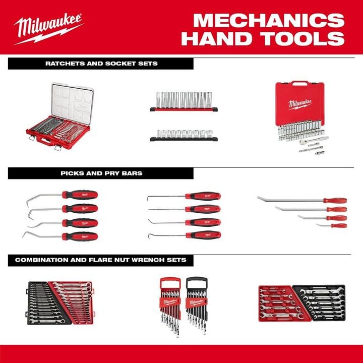 Milwaukee Wrench Set Double End Flare Nut SAE 5pc, large image number 12