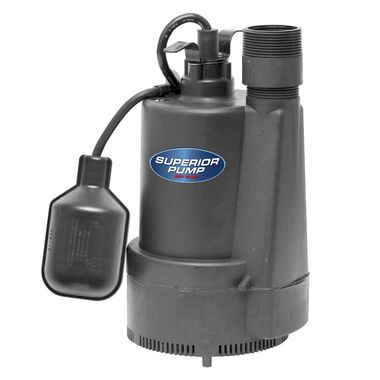 Superior Pump 1/3 HP Thermoplastic Sump Pump with Tethered Float Switch