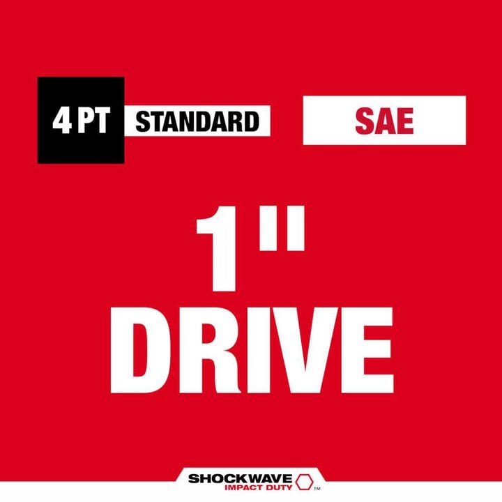 Milwaukee SHOCKWAVE Impact Duty 1 in Drive 13/16 in Standard 4 Point Square Socket, large image number 1