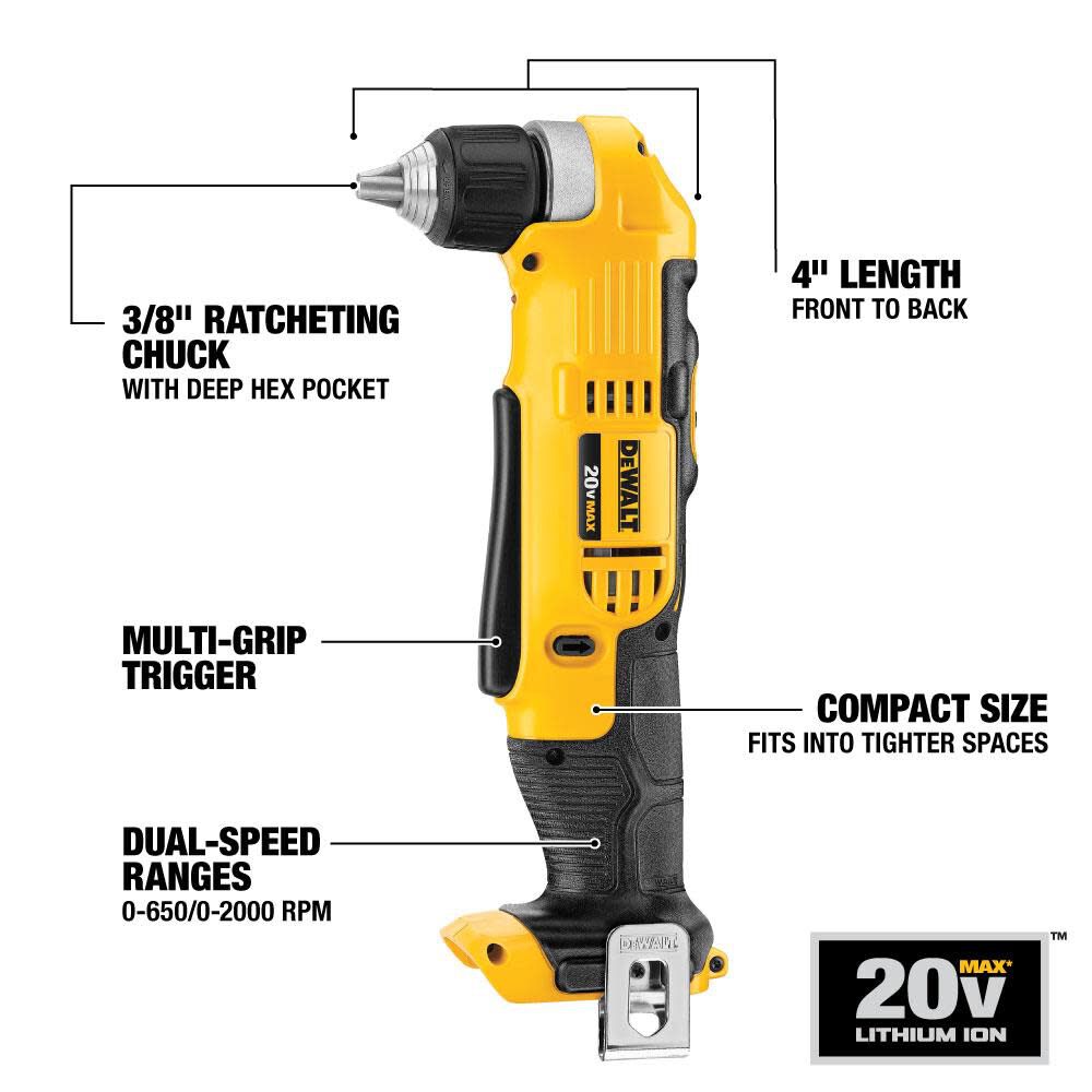 Dewalt xr store right angle drill