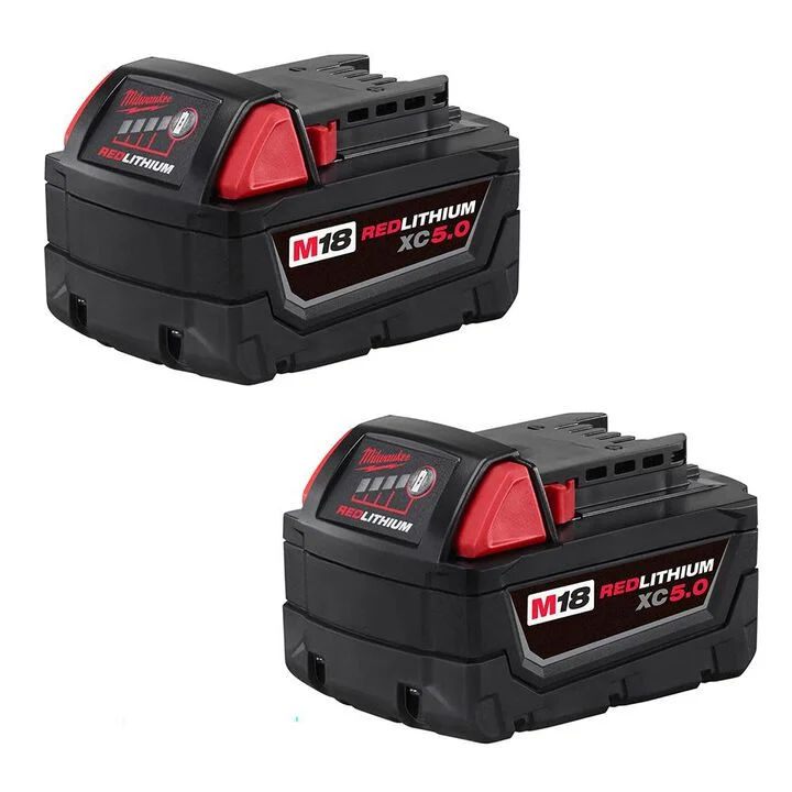 Milwaukee M18 REDLITHIUM XC 18V 5Ah Lithium Ion Power Tool Battery Pack with Fuel Indicator