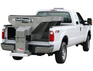 Buyers Products Company SaltDogg 8ft 2.0 Cubic Yard Electric Stainless Steel Hopper Spreader Adjustable