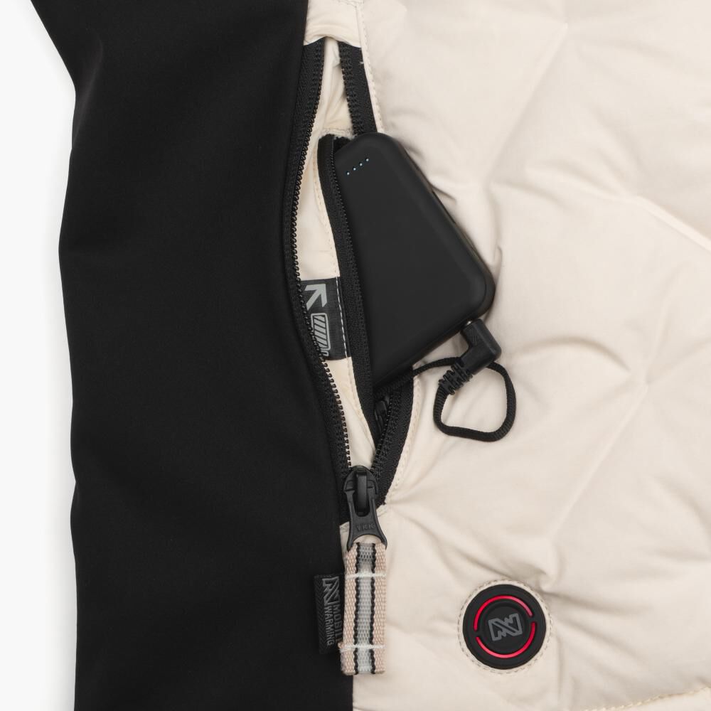 Mobile Warming Womens Aria Hybrid Black and Cream Heated Jacket Kit 2X, large image number 9