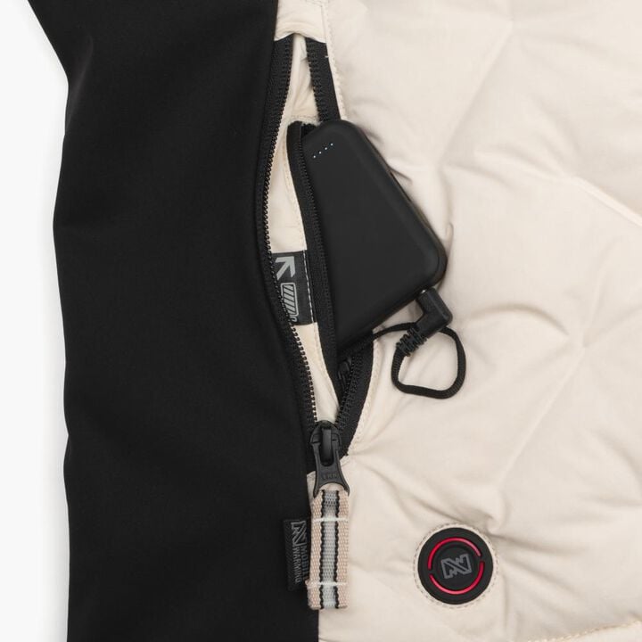 Mobile Warming Womens Aria Hybrid Black and Cream Heated Jacket Kit 2X, large image number 8