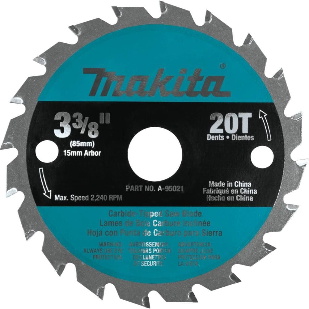 Makita 3-3/8in 20T Carbide-Tipped Circular Saw Blade General Purpose, large image number 1
