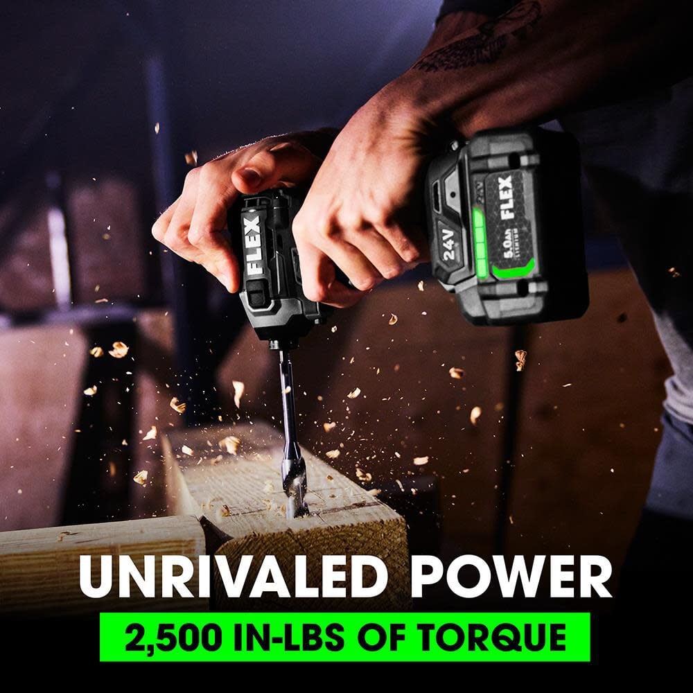 FLEX 24V Cordless 1/4-In. Quick Eject Hex Impact Driver With Multi-Mode Kit, large image number 6