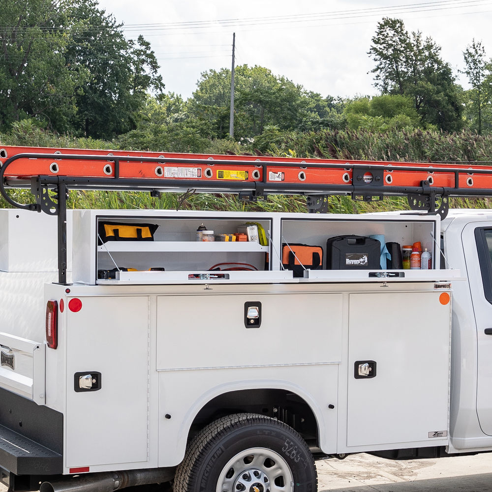 Buyers Products Company 16x13x72 Inch White Steel Topsider Truck Box, large image number 2