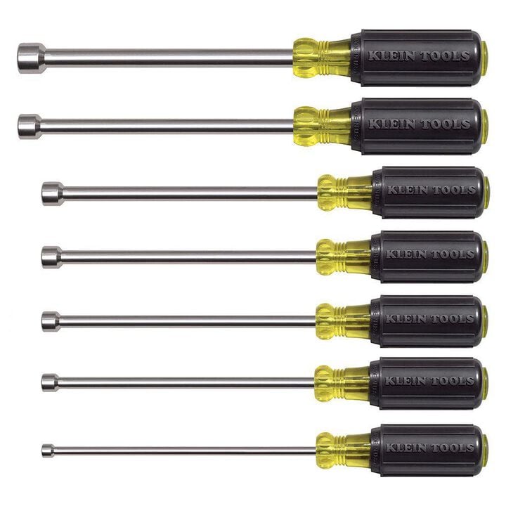 Klein Tools Magnetic Nut Driver 6in Shafts 7 Pc