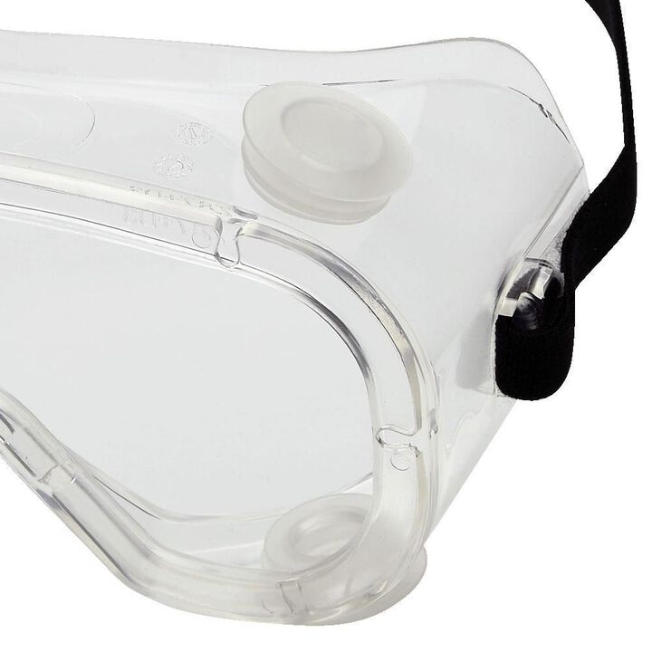 Sellstrom Flexible Soft Padded Protective Safety Goggle Indirect Vent Anti-Fog Coated Polycarbonate Lens Adjustable FR Strap Clear PVC Body Clear Tint, large image number 2