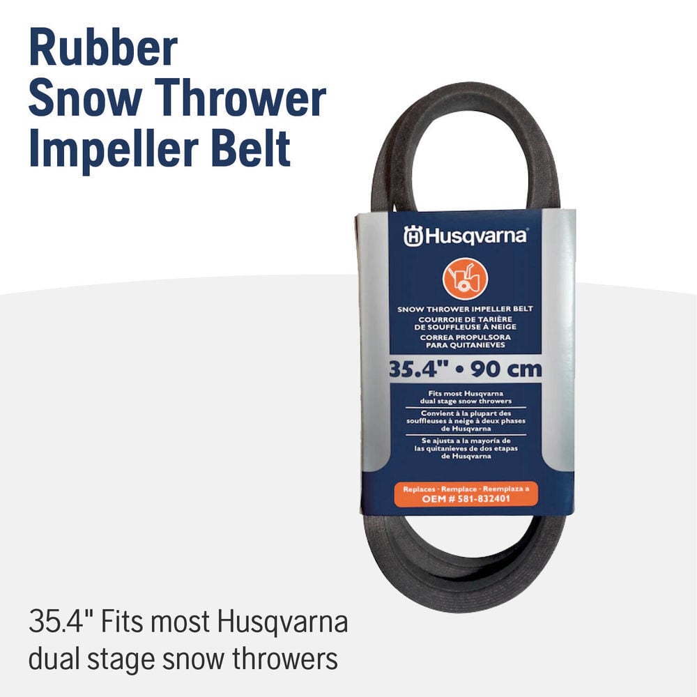 Husqvarna 35.4 Inch Rubber Impeller Belt for 24 and 27 Inch Snow Throwers, large image number 2