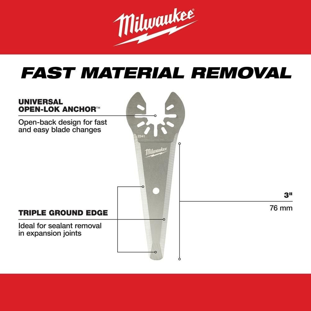 Milwaukee OPEN-LOK TAPERED SEALANT CUTTING BLADE 5PK, large image number 4