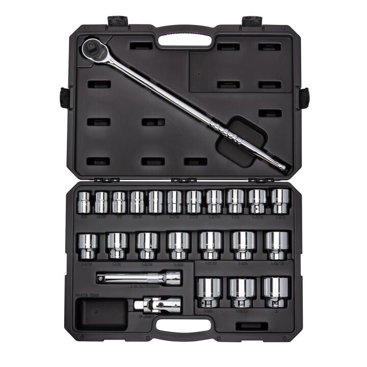Tekton 3/4 Inch 12 Point Socket and Ratchet Set Case, 24 Pieces (3/4-2 Inch), large image number 1