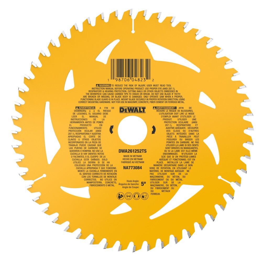 DEWALT 6-1/2 Inch 52T Laminate and Melamine Track Saw Blade, large image number 8