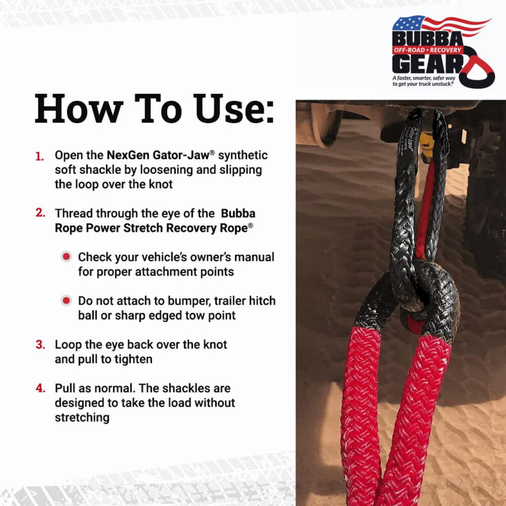 Bubba Rope 7/8 Inch x 30 Ft. Red Eye Off-Road Truck Recovery Gear Set, large image number 2