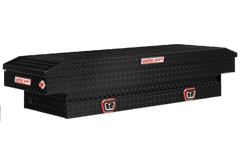 Weather Guard Saddle Truck Tool Box Aluminum Compact Gloss Black - 154-5-04