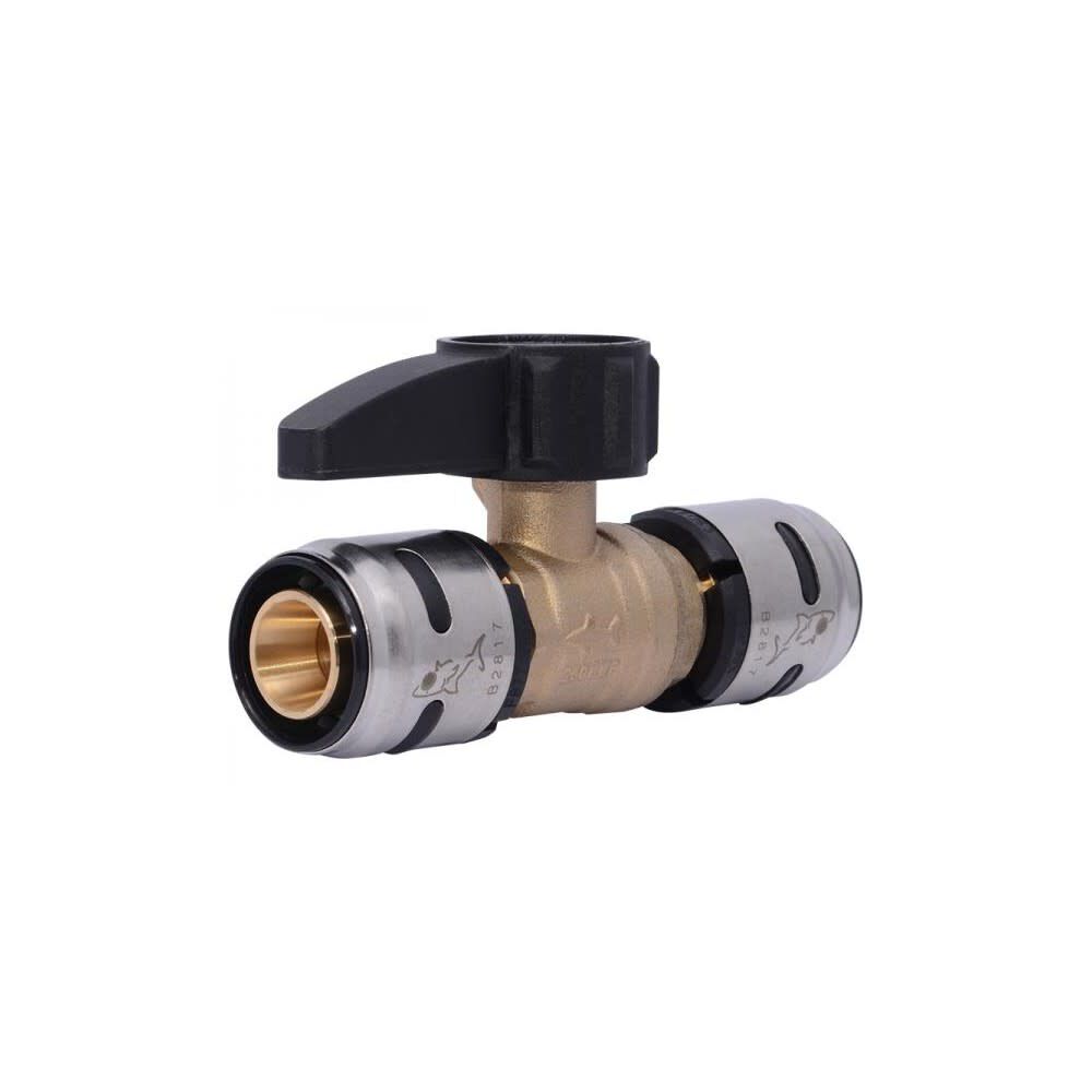 Sharkbite EvoPEX 1/2in Push T x 1/2in D Push Brass Ball Valve, large image number 2