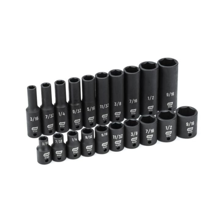 GEARWRENCH 1/4in Drive 6 Point Standard & Deep Impact SAE/Metric Socket Set 20pc, large image number 1