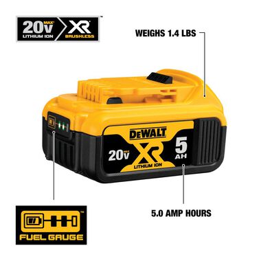 DEWALT Promotional Starter Kit 20V MAX XR 5.0Ah Battery 2 Pack with Charger and Bag, large image number 3