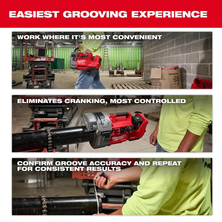 Milwaukee M18 FUEL RINGER Roll Groover Kit for 2 Inch  6 Inch Sch 10/40, large image number 7
