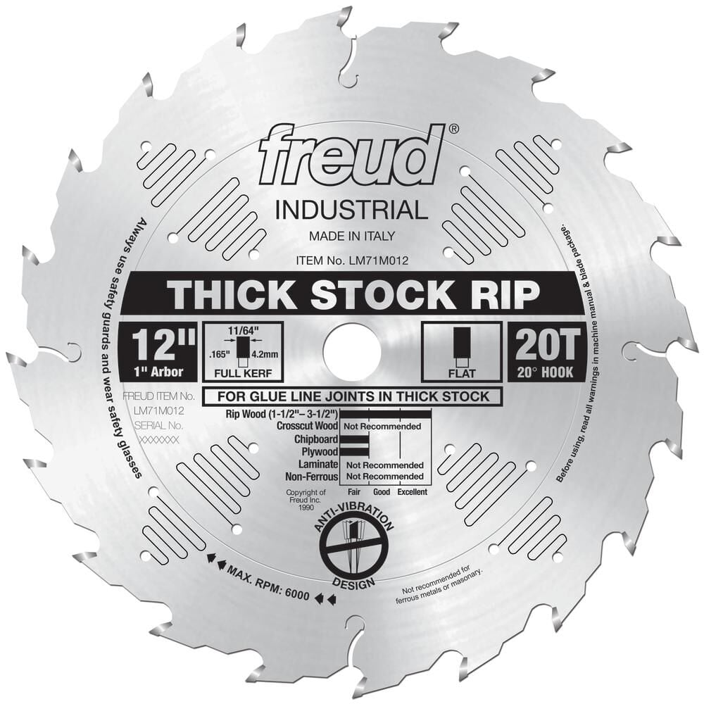 Freud 12in Thick Stock Rip Blade, large image number 1