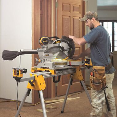 DEWALT 12 Double Bevel Sliding Compound Miter Saw with Heavy Duty Miter Saw Stand, large image number 11