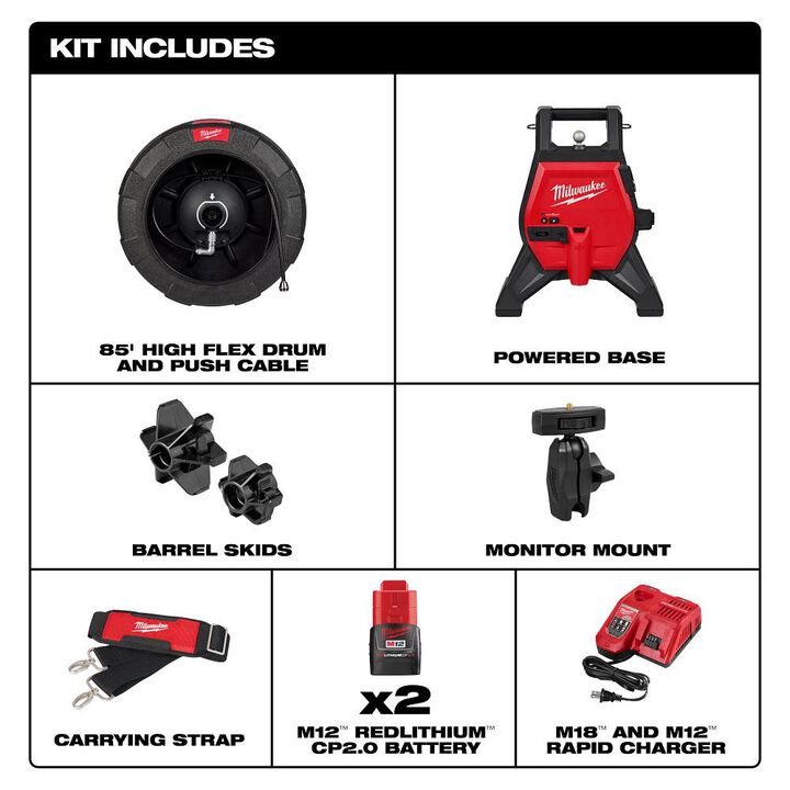 Milwaukee M12 85 Ft. High Flex Compact Inspection Camera Kit, large image number 2