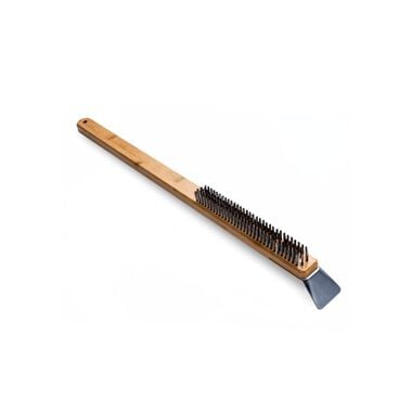 Ooni Pizza Oven Cleaning Brush with Scraper Stainless Steel Brown