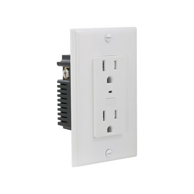 Power Zone 125V 1-Pole Grounded Socket Wi-Fi Controlled In-Wall Receptacle
