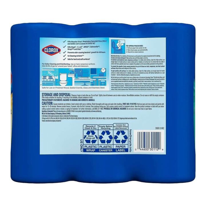 Clorox Disinfecting Cleaning Wipes, 3 Canisters, large image number 3