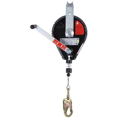 Peakworks Self-Retracting Lifeline (SRL) with Galvanized Steel Cable Rescue/Recovery Unit Snap Hook 140 Ft. L. Black