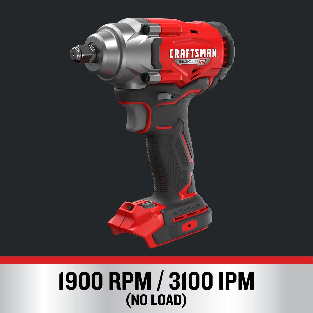 CRAFTSMAN Promotional V20 RP Cordless 1/2 Inch Impact Wrench (Bare Tool), large image number 5