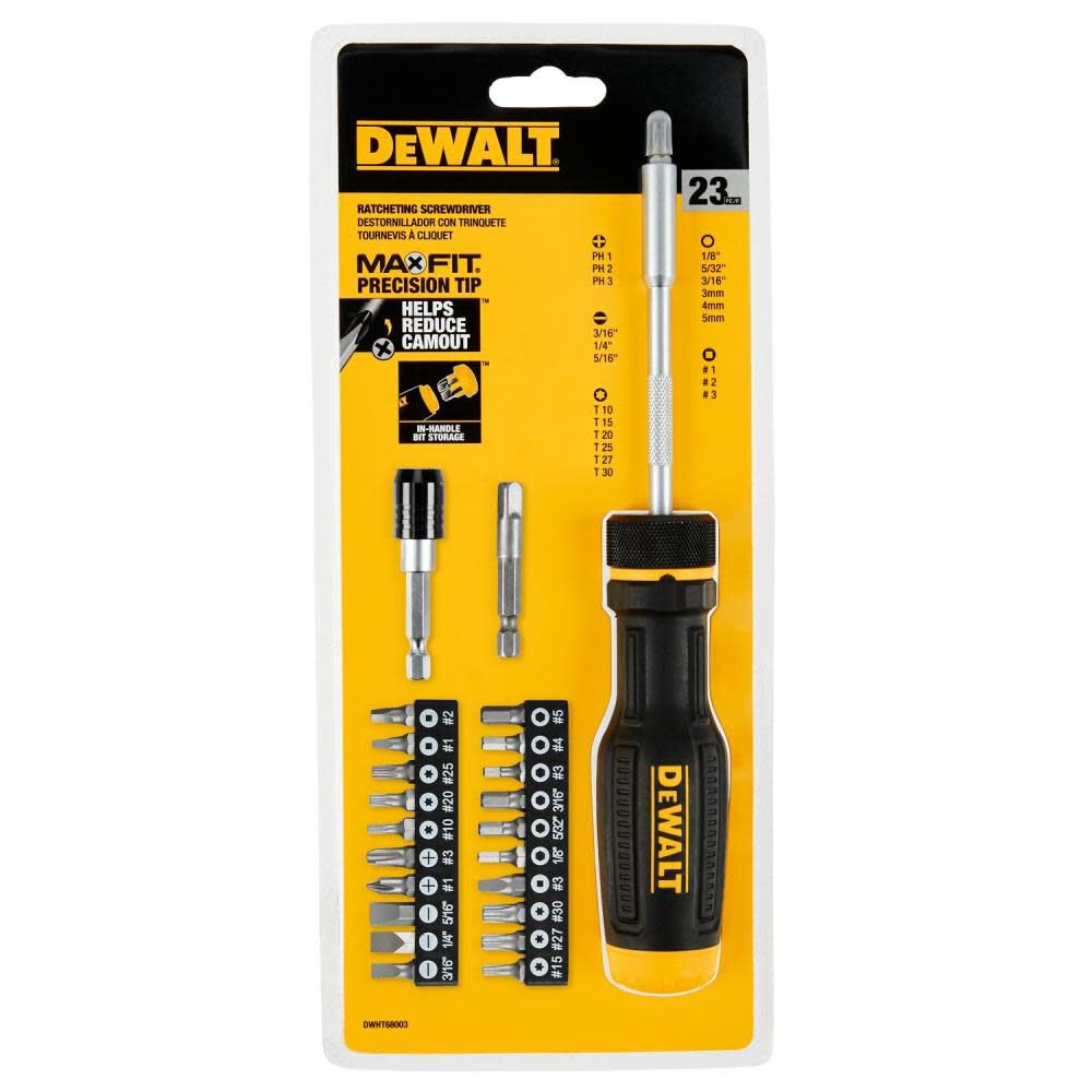 DEWALT MAXFIT Screwdriver Ratcheting Multi Bit 23pc DWHT68003
