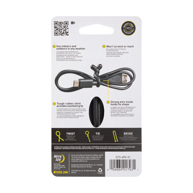 Nite Ize Gear Tie Reusable Rubber Twist Tie 3in 4pk Black, large image number 1
