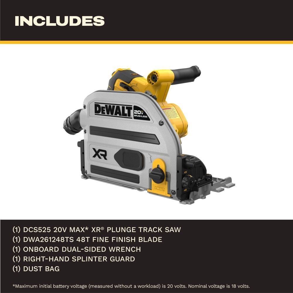 DEWALT 20V XR 6 1/2 Inch Track Saw (Bare Tool), large image number 2