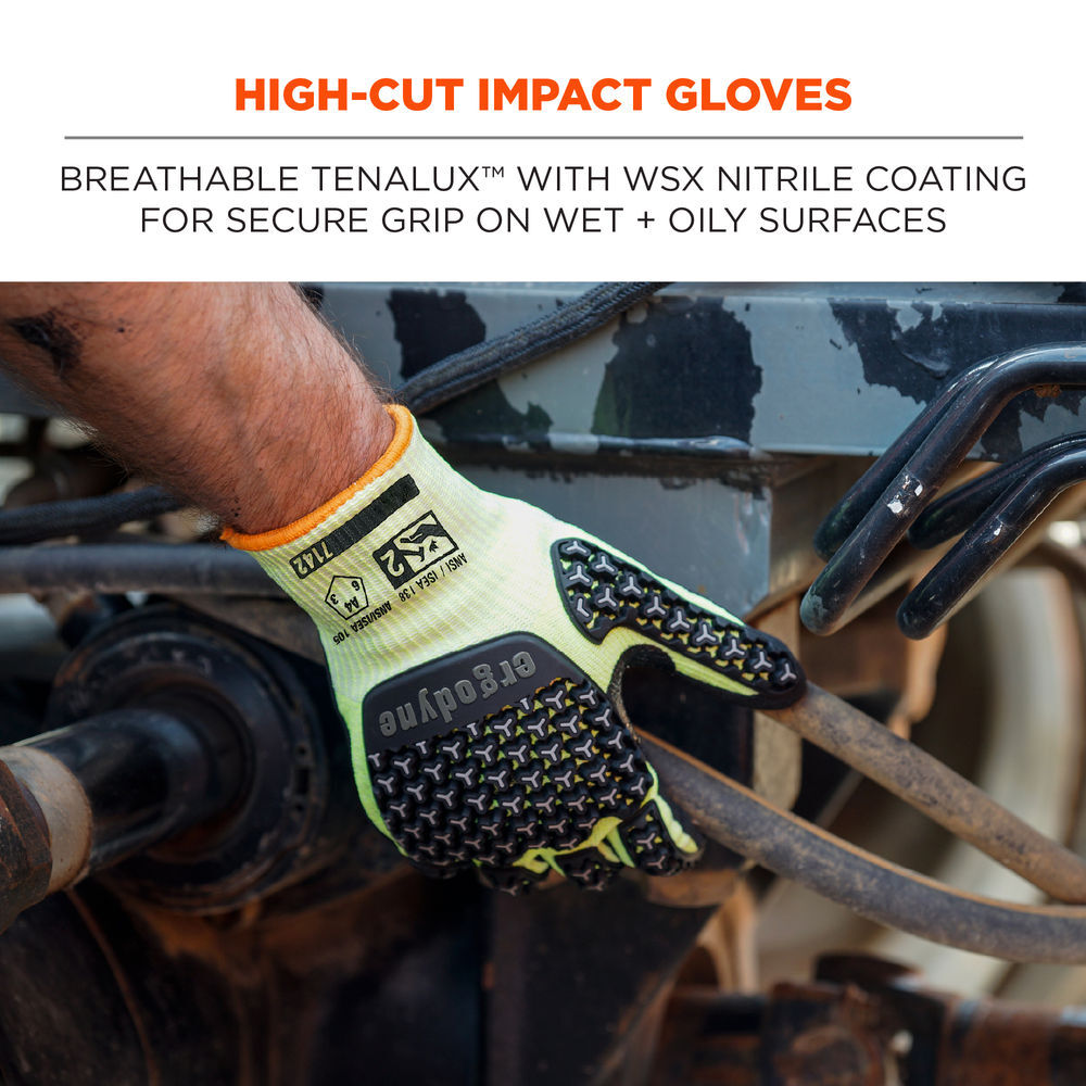 Ergodyne 7142 Coated A4 Cut-Resistant Impact Gloves Medium Lime, large image number 2