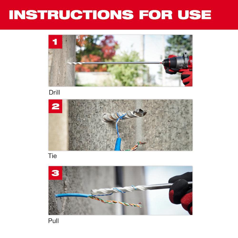 Milwaukee 1/2 Inch x 16 Inches x 18 Inches SHOCKWAVE Carbide Bellhanger Multi-Material Bit, large image number 5