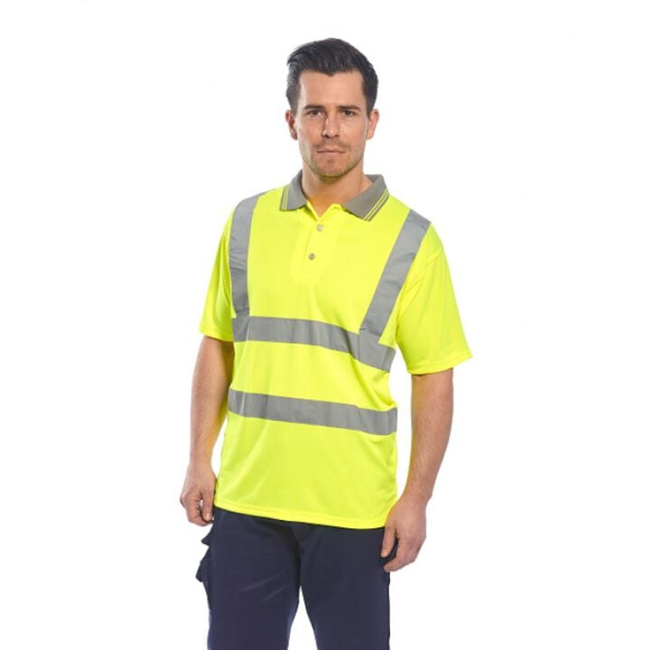 Portwest Yellow Hi-Vis Short Sleeve Polo Shirt - 6XL, large image number 1