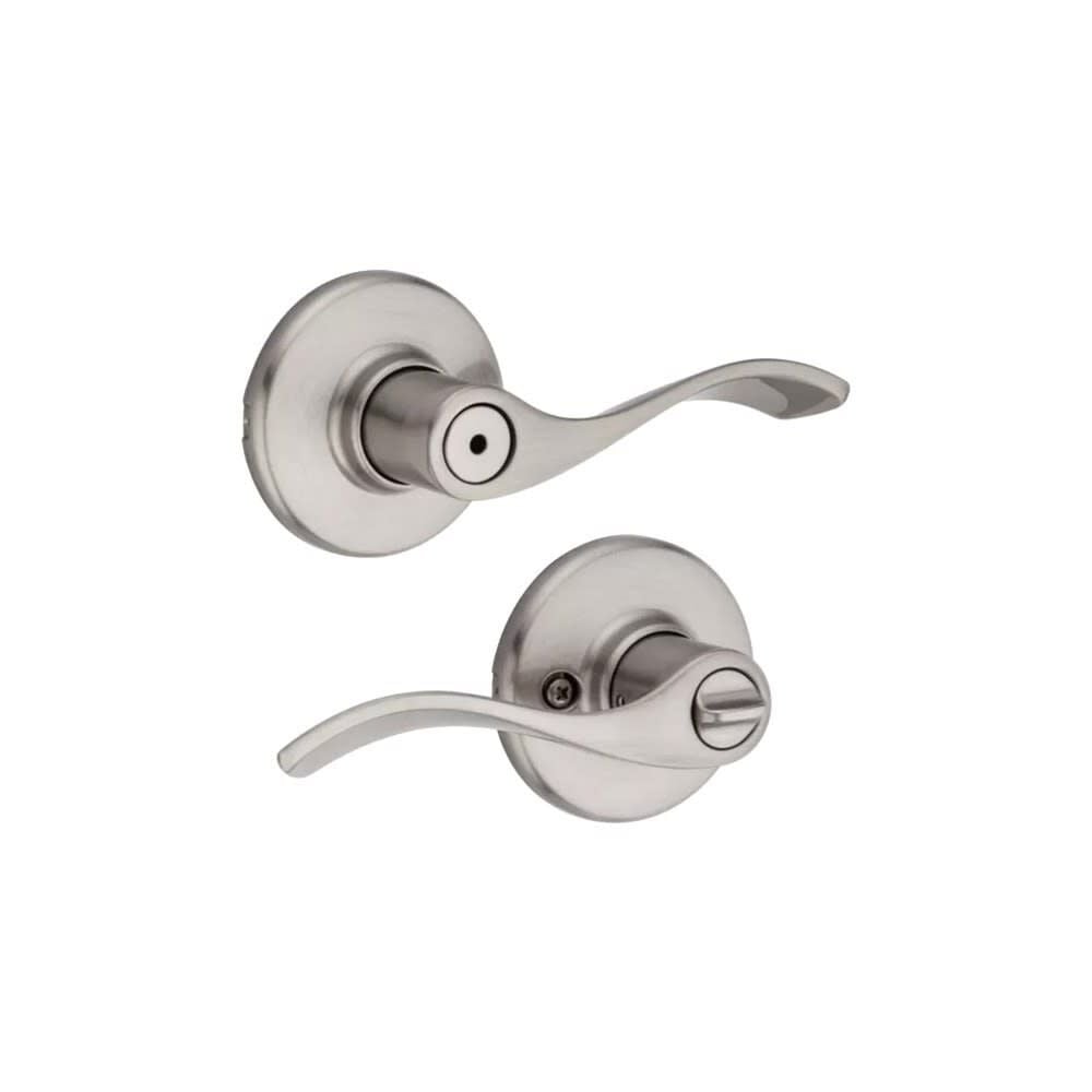 Kwikset Satin Nickel Bed/Bath Balboa Privacy Door Lever, large image number 1