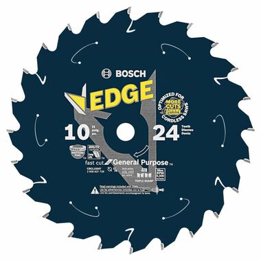 Bosch 10 In. 24 Tooth Edge Cordless Circular Saw Blade for General Purpose
