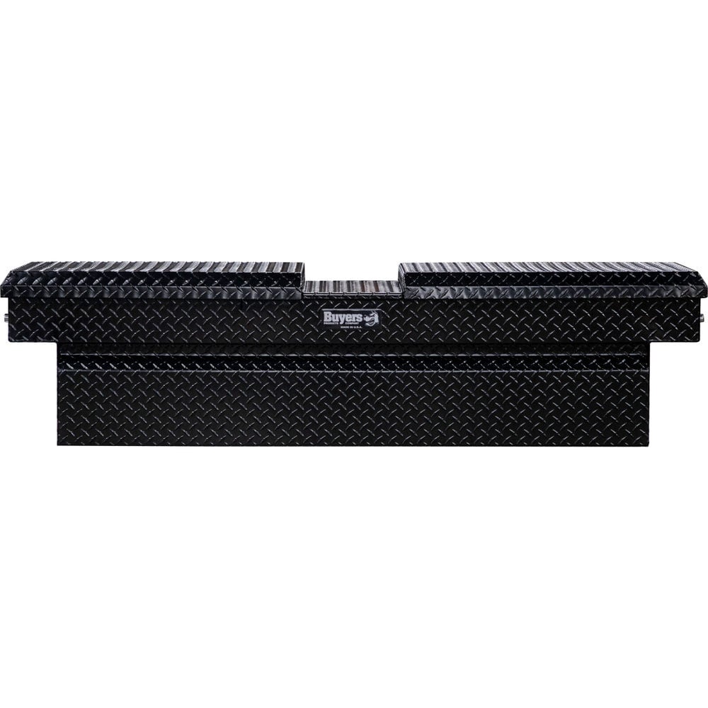 Buyers Products Company 18x20x71 Inch Gloss Black Diamond Tread Aluminum Gull Wing Truck Box, large image number 1