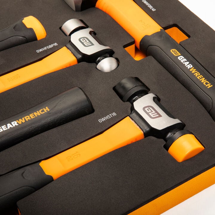 GEARWRENCH 5 Pieces Mixed Hammer Set in Foam Tray, large image number 4