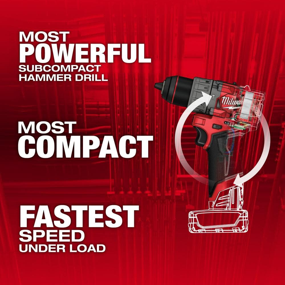Milwaukee M12 FUEL 1 2inch Hammer Drill Driver Reconditioned Bare
