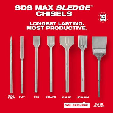 Milwaukee SDS-Max 2 in. x 12 in. Demolition Scraping Chisel, large image number 4