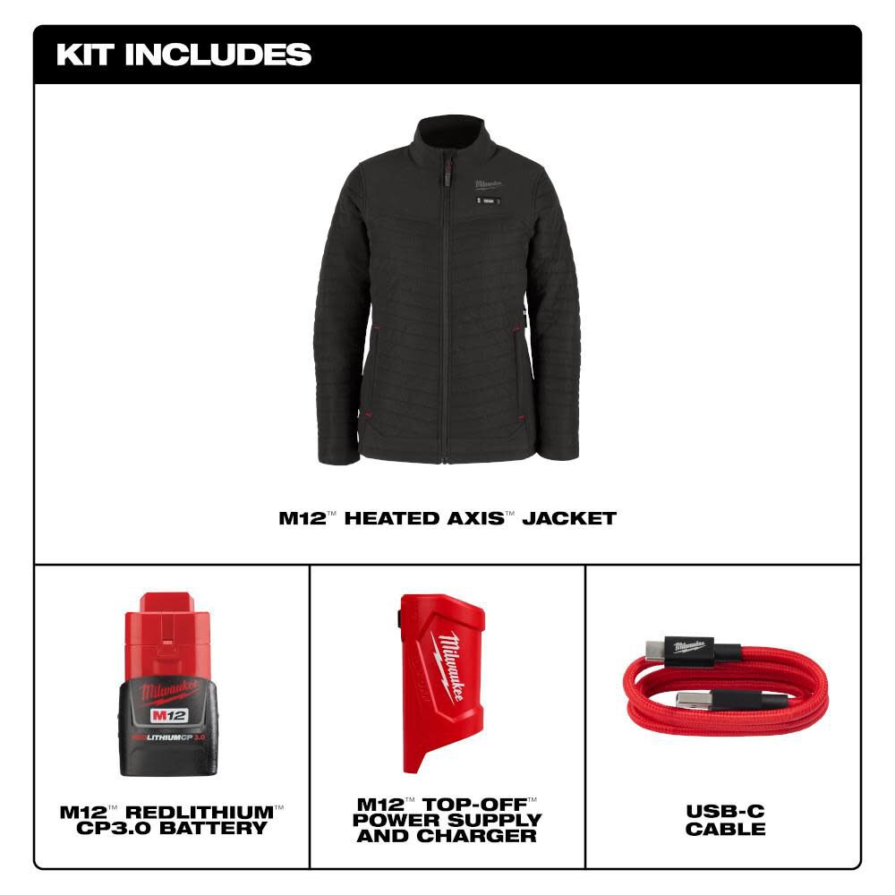 Milwaukee m12 women's axis heated jacket kit with battery clearance