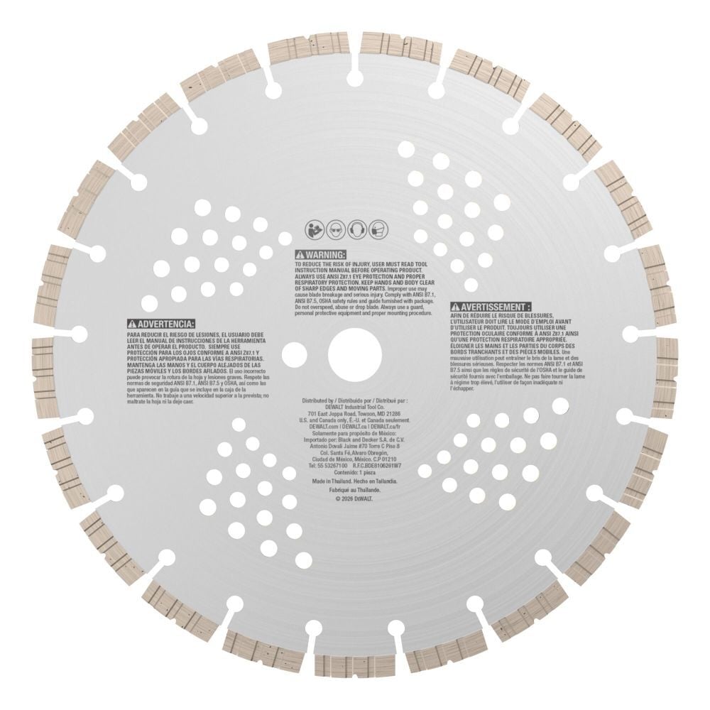 DEWALT POWERSHIFT 12 Inch XP Segmented Diamond Blade, large image number 8