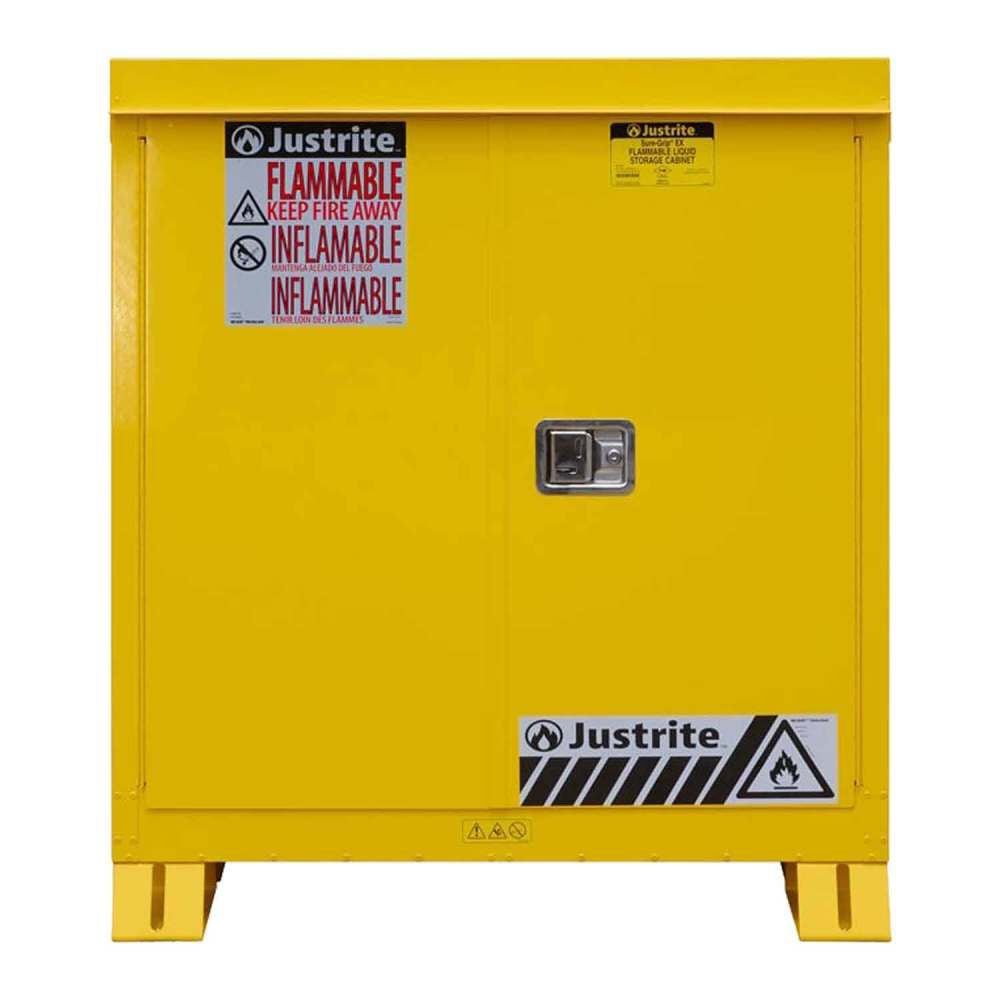 Justrite 30 Gallon 1 Shelf Manual Close Doors Outdoor Storage Cabinet – 813000