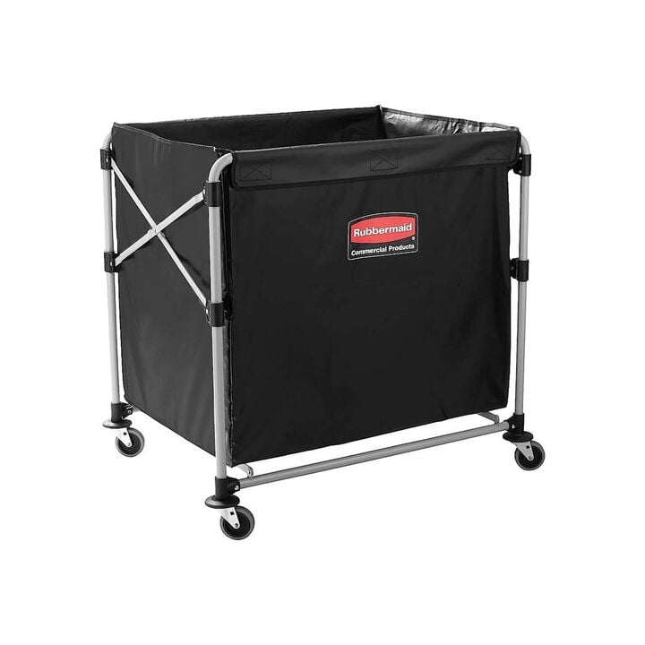 Rubbermaid 220 Lbs 8 Bushel Black Single Stream Collapsible X-Cart Basket, large image number 2