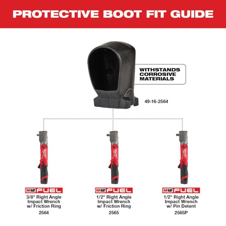 Milwaukee M12 FUEL Right Angle Impact Wrench Protective Boot, large image number 1