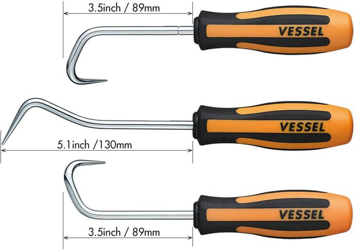 VESSEL MEGADORA Hose Remover Hook Set Easy-Grip Pullers 3-Pieces, large image number 1